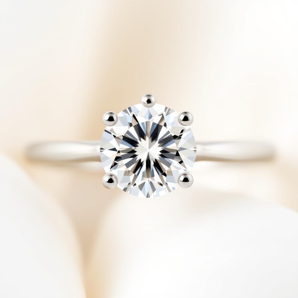 Beautiful solitaire dream engagement ring with round diamond