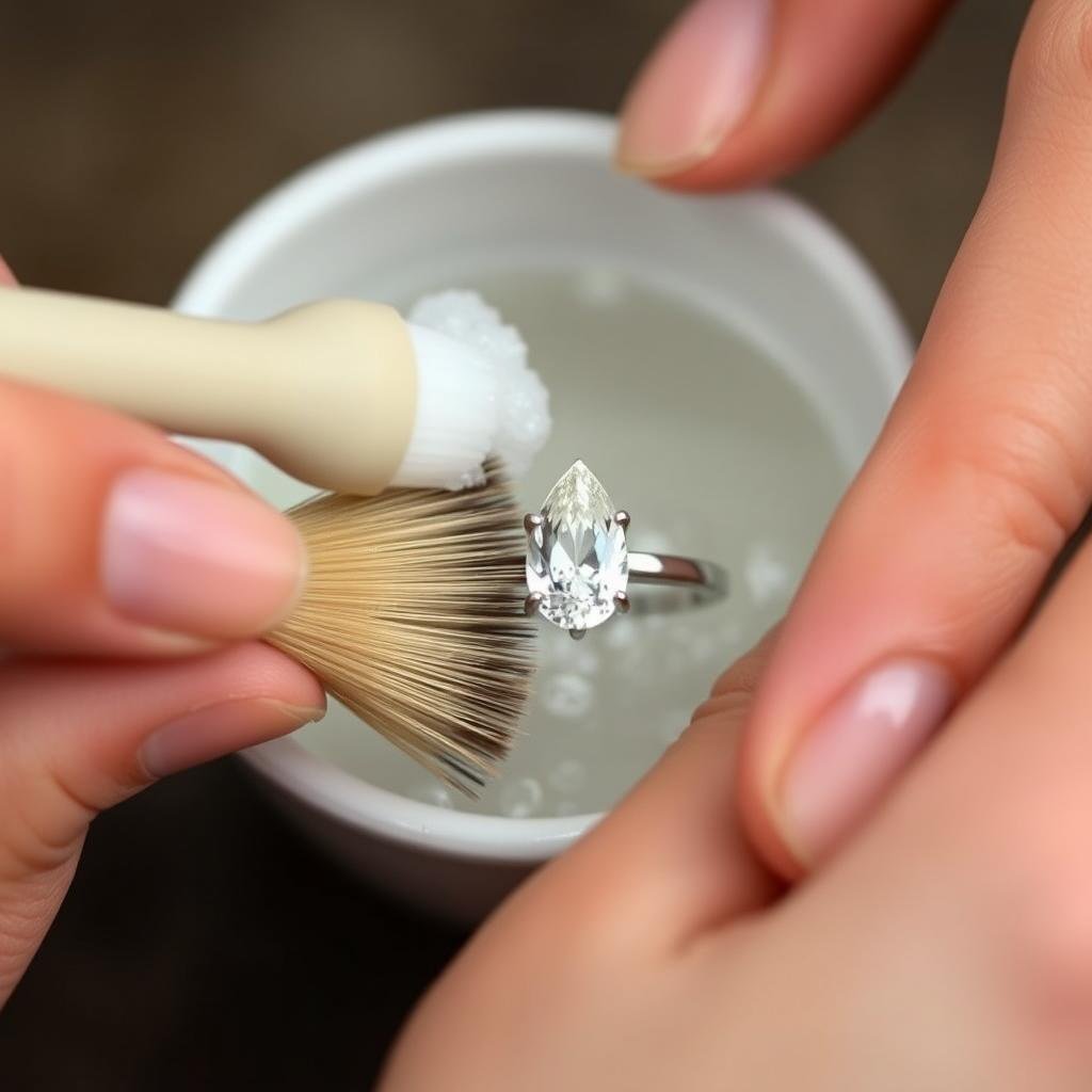 Cleaning a pear shaped engagement ring