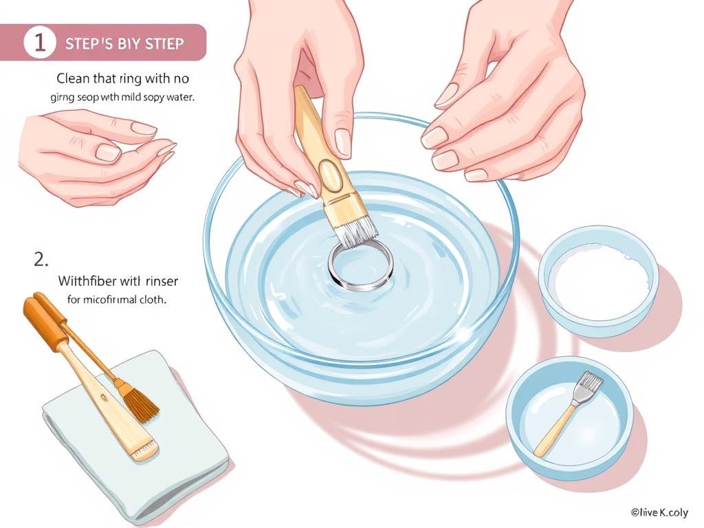 Cleaning and maintaining a white gold engagement ring