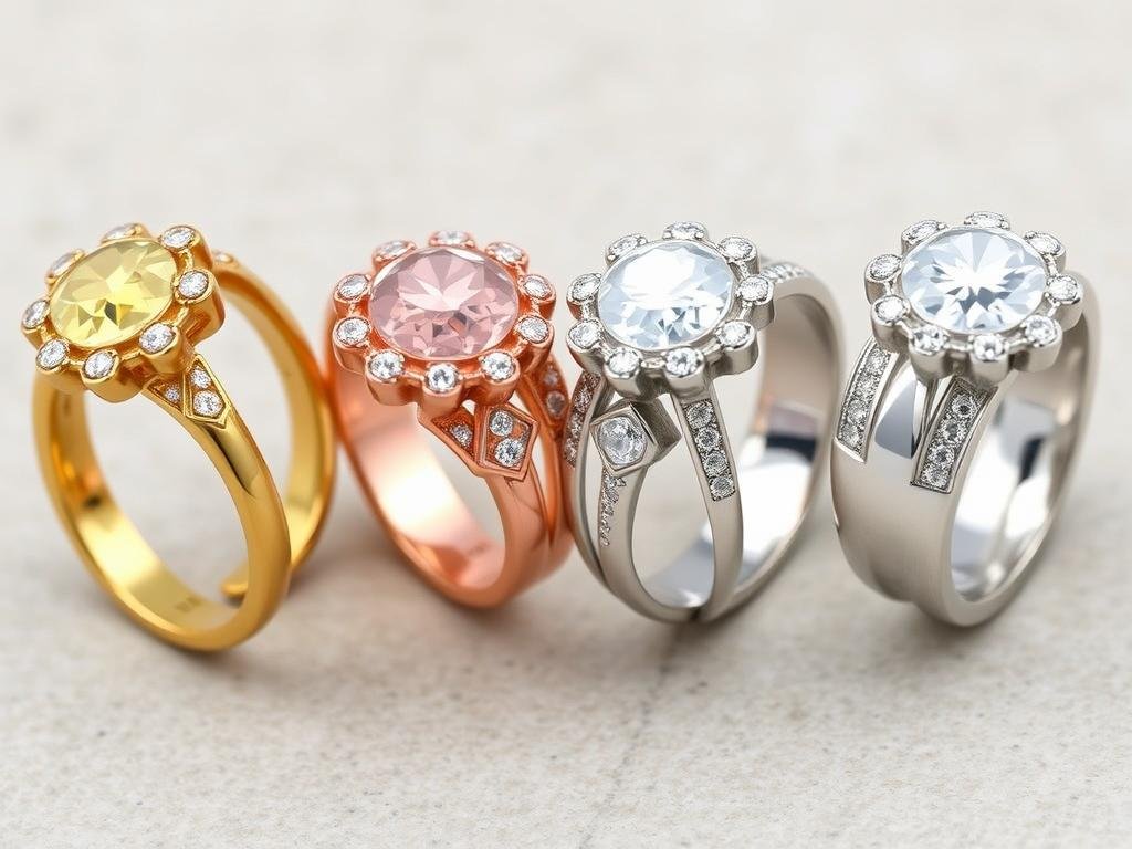 Comparison of different metals used in vintage style engagement rings
