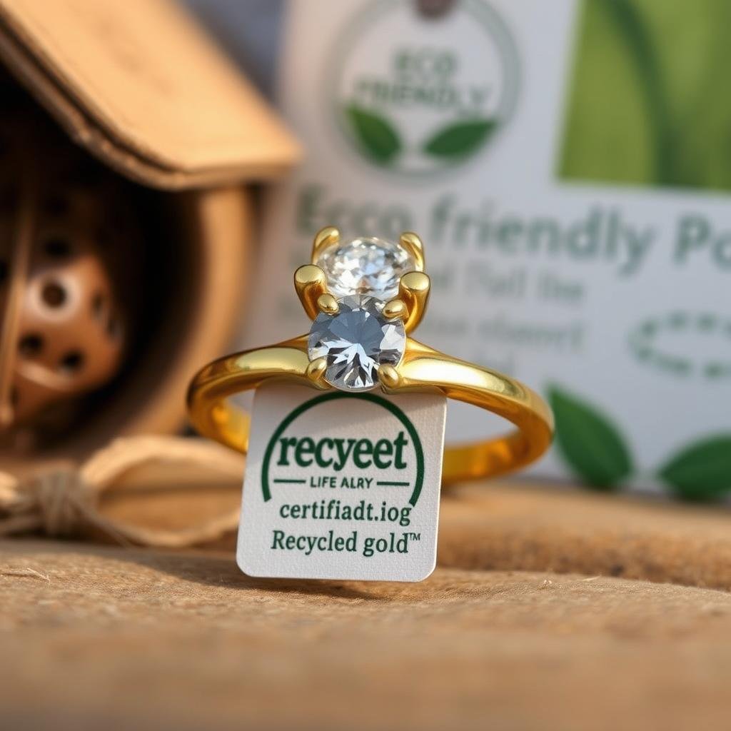 Engagement ring made with recycled gold and ethical stones