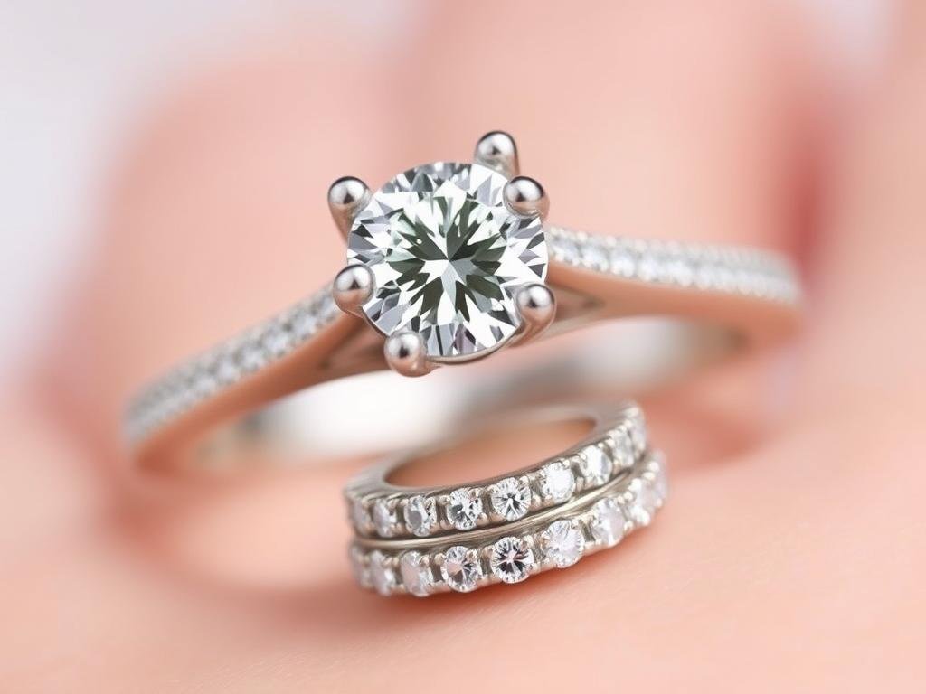 Hidden halo engagement ring showing diamonds underneath the center stone