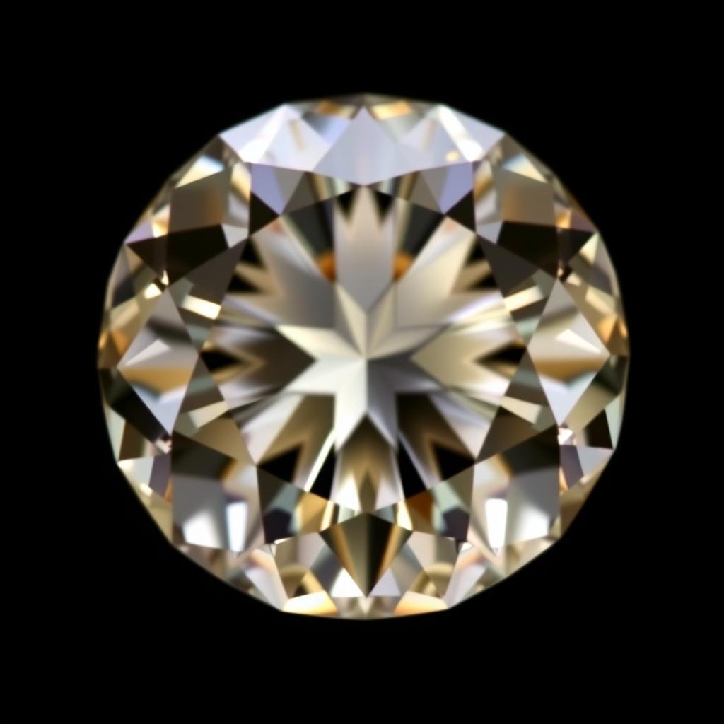 Old European cut diamond showing its round shape and distinctive facet pattern