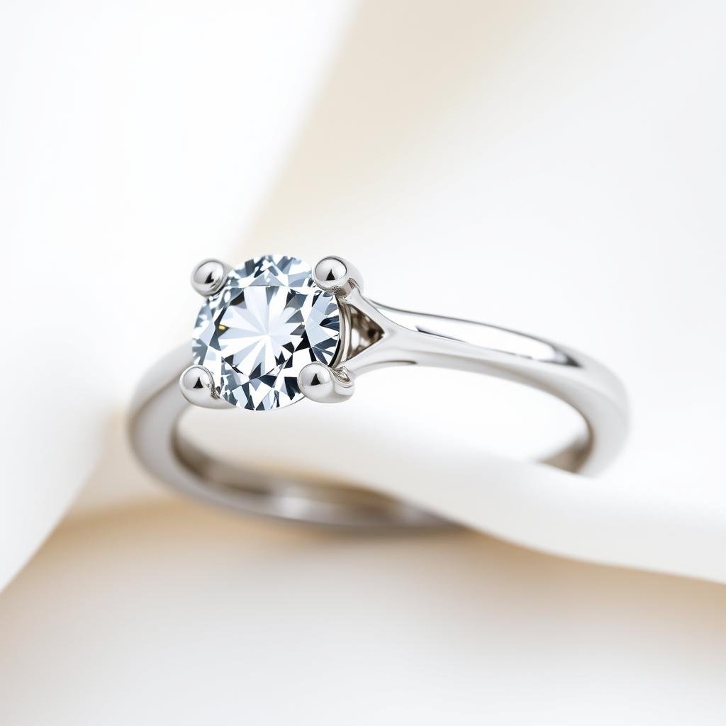 Platinum dream engagement ring with diamond