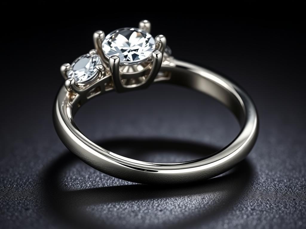Platinum engagement ring showing dense white metal
