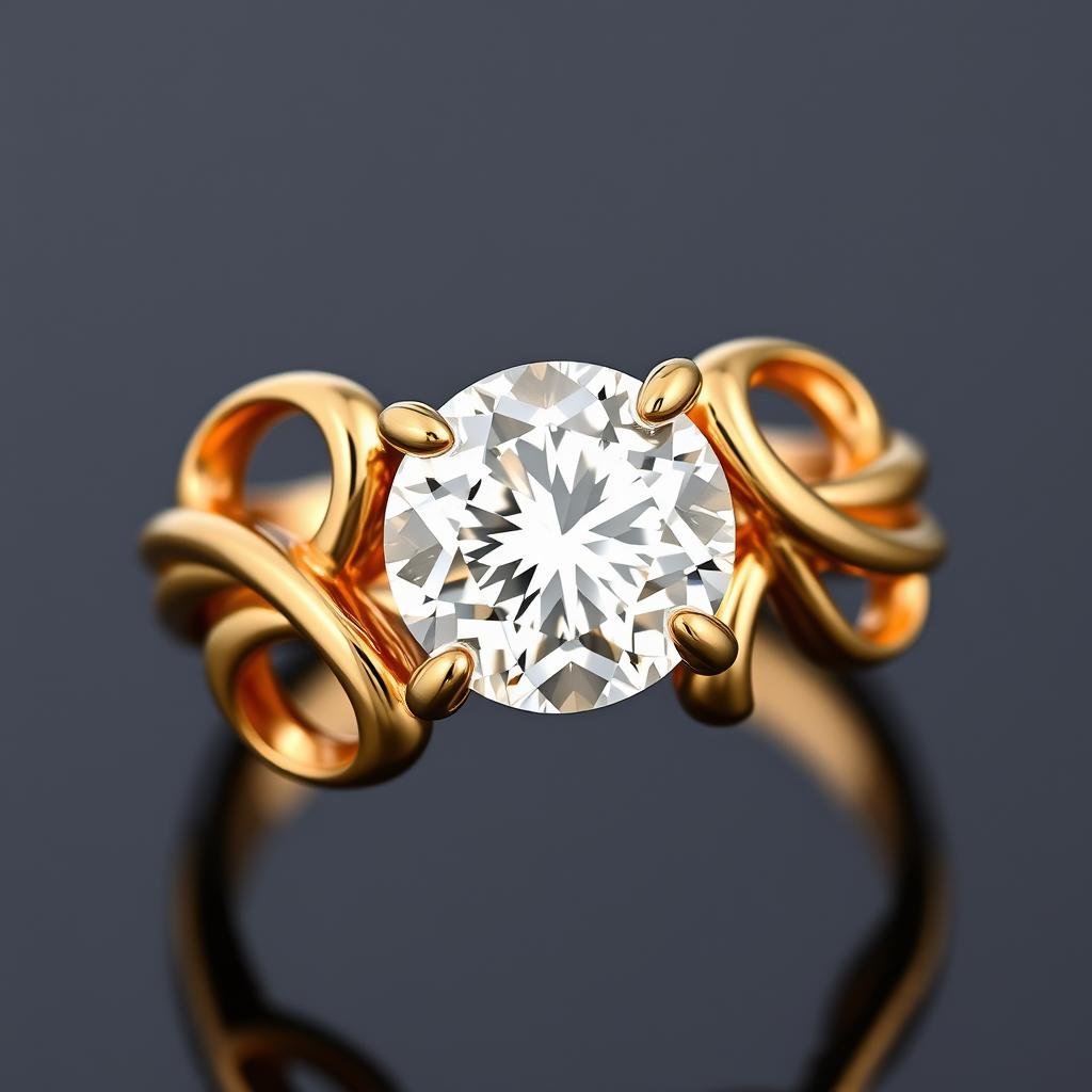 Retro era antique engagement ring with large center stone and rose gold setting