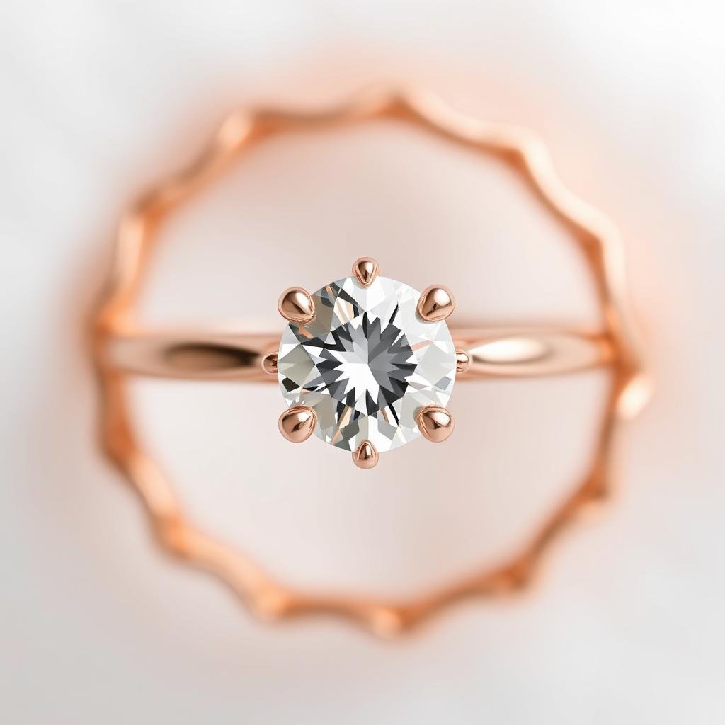 Rose gold dream engagement ring with diamond