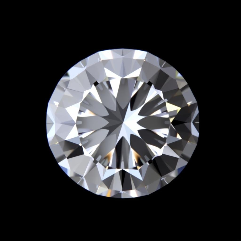 Round brilliant cut diamond showing facet pattern and brilliance