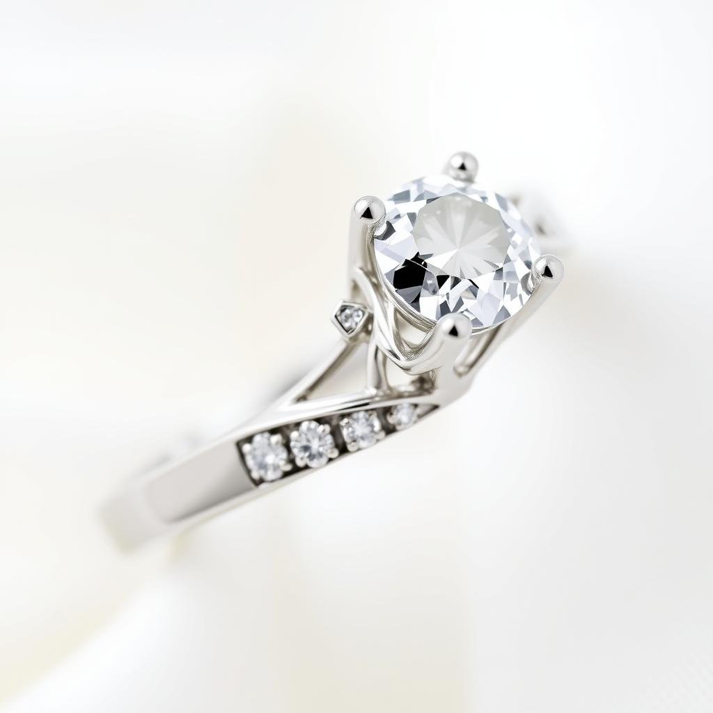 Side stone dream engagement ring with accent diamonds