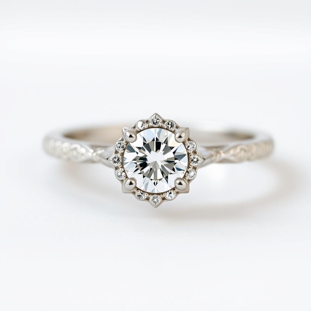 White gold dream engagement ring with diamond