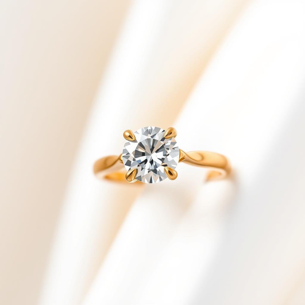 Yellow gold dream engagement ring with diamond