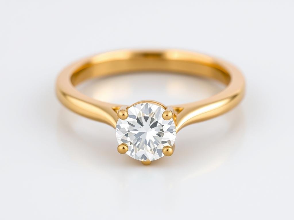 Yellow gold engagement ring with warm golden hue