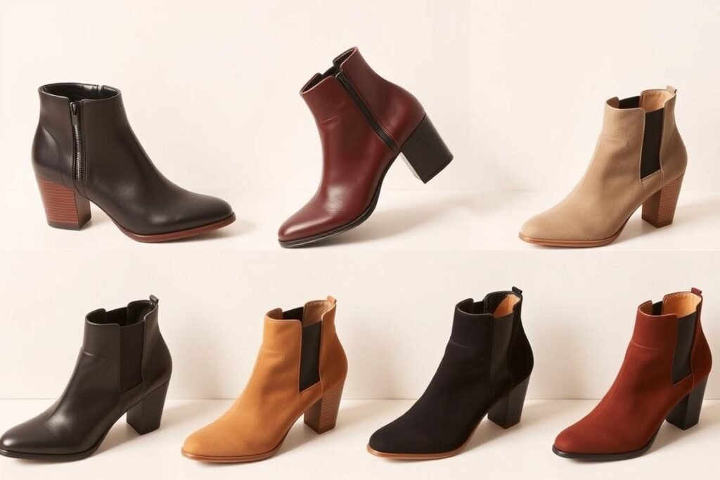 Ankle boots in various styles showing their versatile design