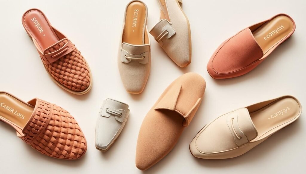 Assortment of summer-appropriate mules and loafers