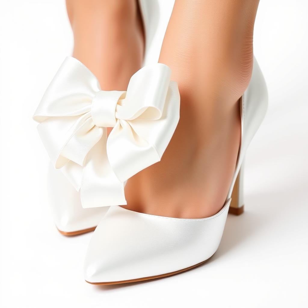 Bridal shoes with oversized bow details