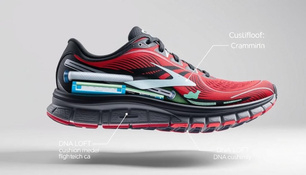 Brooks DNA LOFT technology cushioning system in women's running shoes