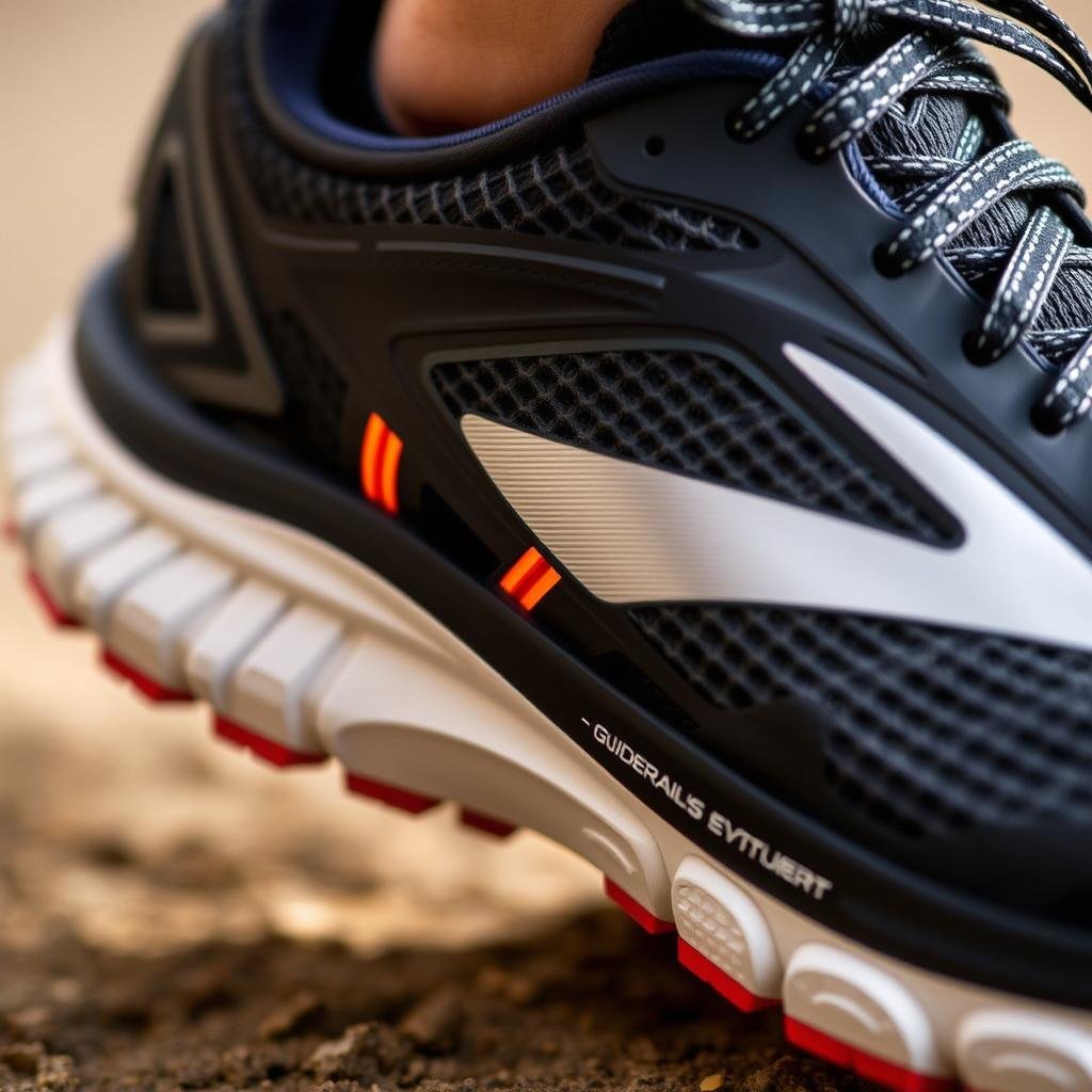 Brooks GuideRails support system in women's stability running shoes