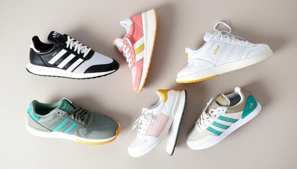 Collection of popular adidas women's shoes in various styles and colors