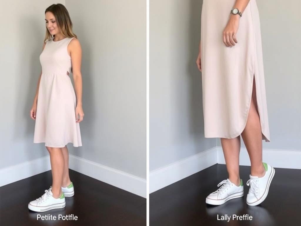 Comparison of different height women with appropriate sneaker styles