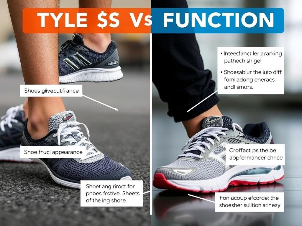 Comparison of stylish vs. functional features in running shoes