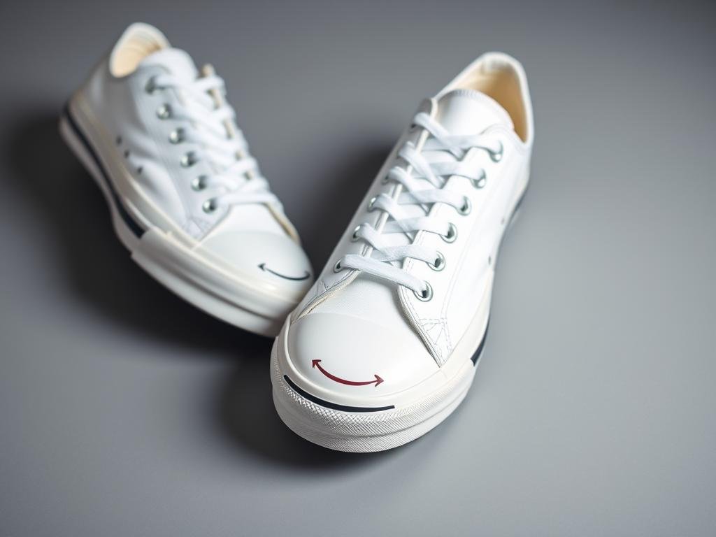 Converse Jack Purcell sneakers showing the distinctive 'smile' toe cap design