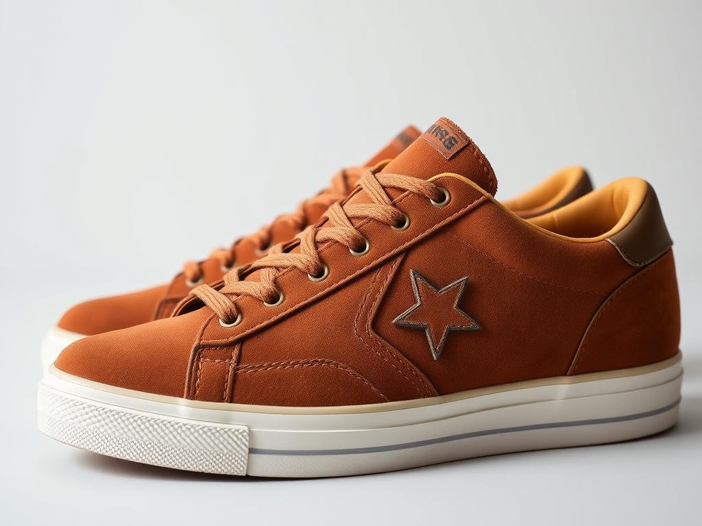 Converse One Star sneakers in suede showing the distinctive side star cutout
