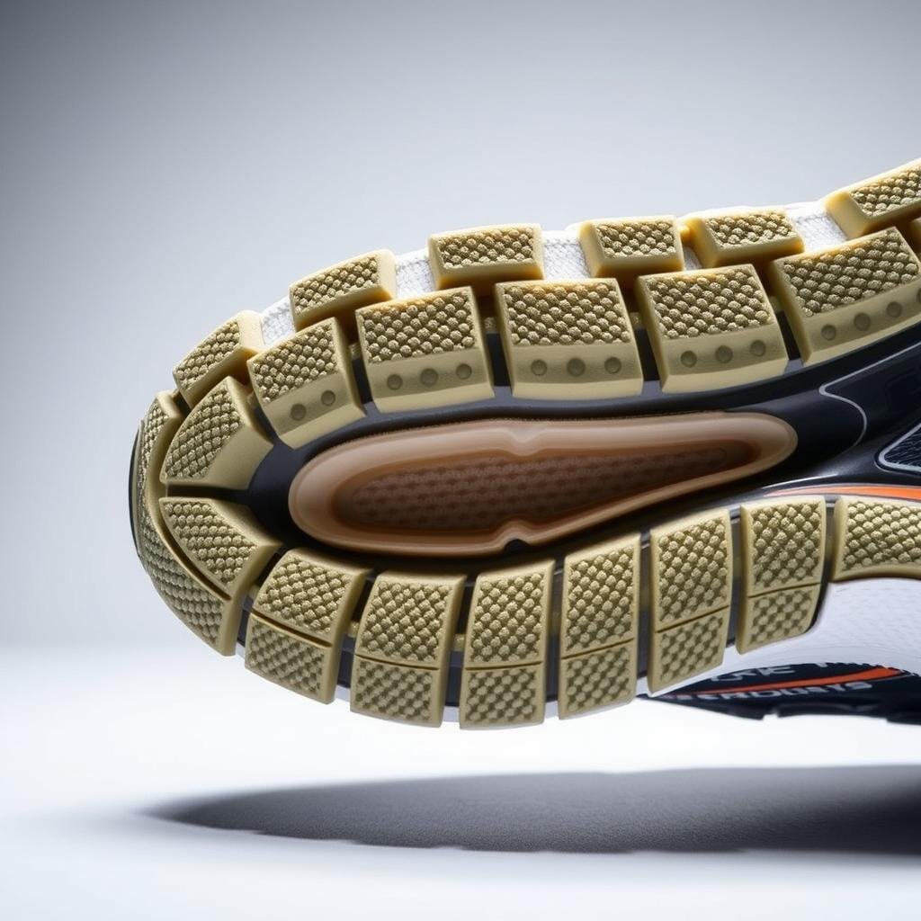 Cross-section of Brooks DNA LOFT cushioning in women's running shoes