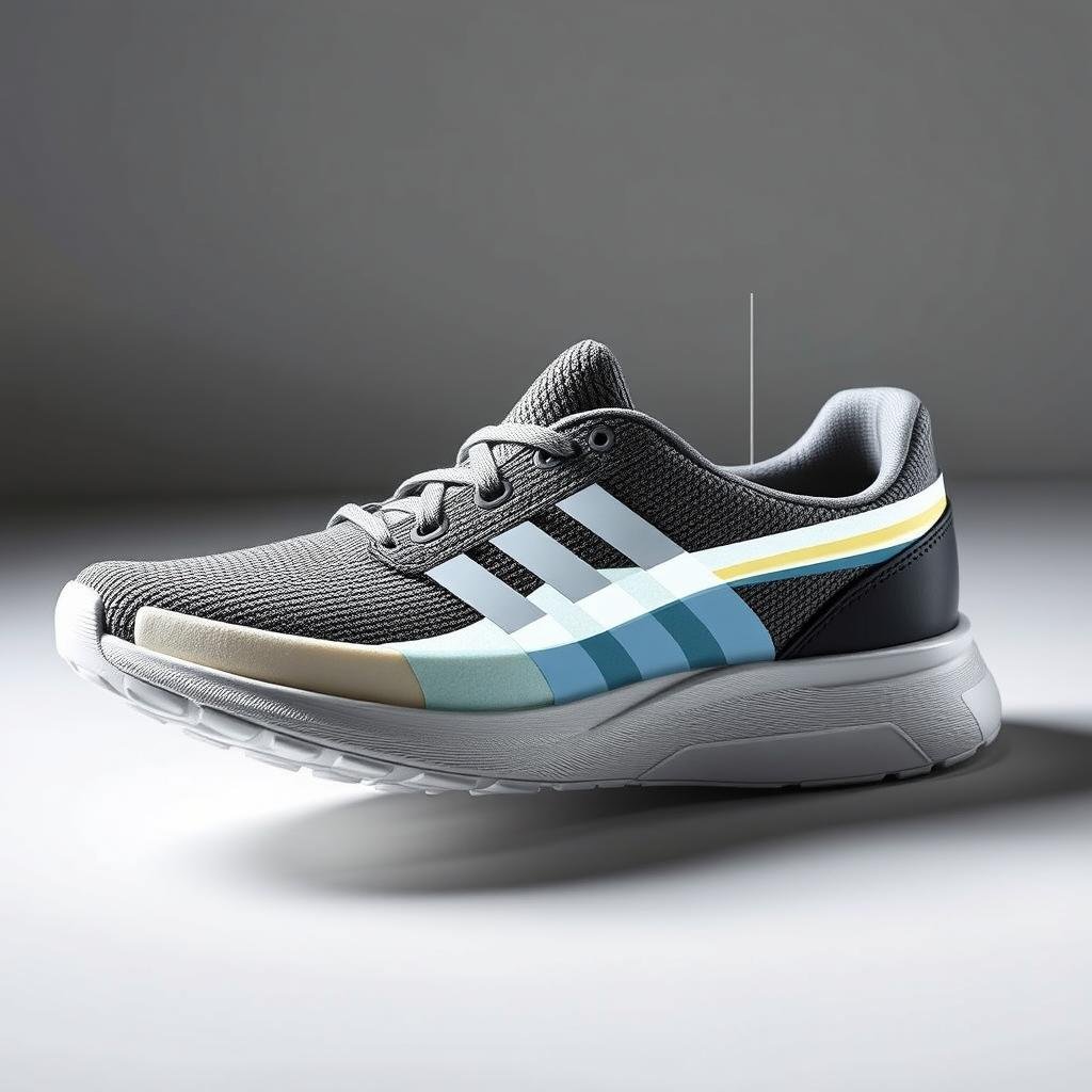 Cross-section view of Cloudfoam technology in adidas shoes mens casual model