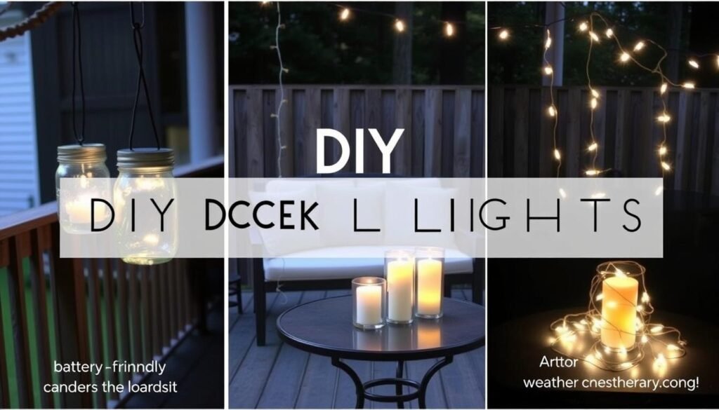 DIY deck lighting with mason jars and repurposed string lights DIY deck lighting with mason jars and repurposed string lights