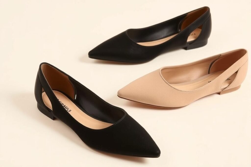 D'Orsay flats showing their distinctive cut-out design