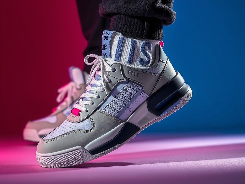 Designer collaboration shoes sneakers with unique styling elements