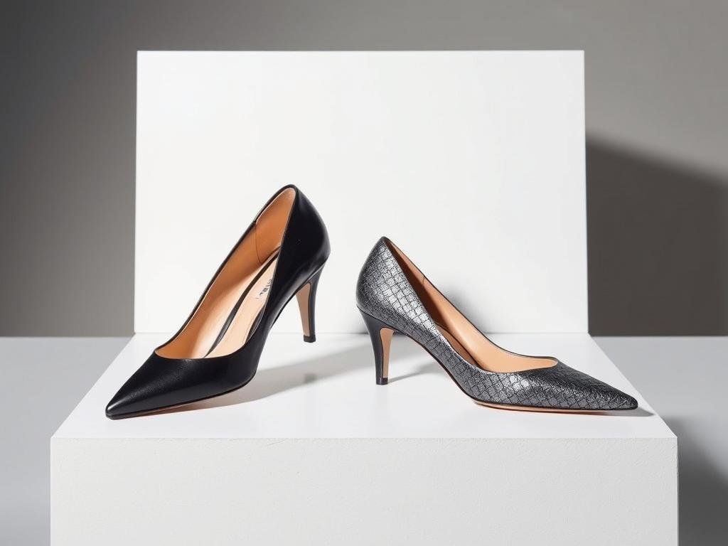 Designer kitten heels with modern updates making them fresh and relevant