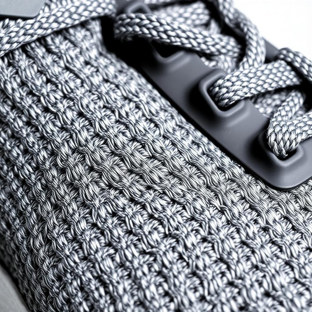 Detail of Primeknit material on adidas shoes mens NMD model