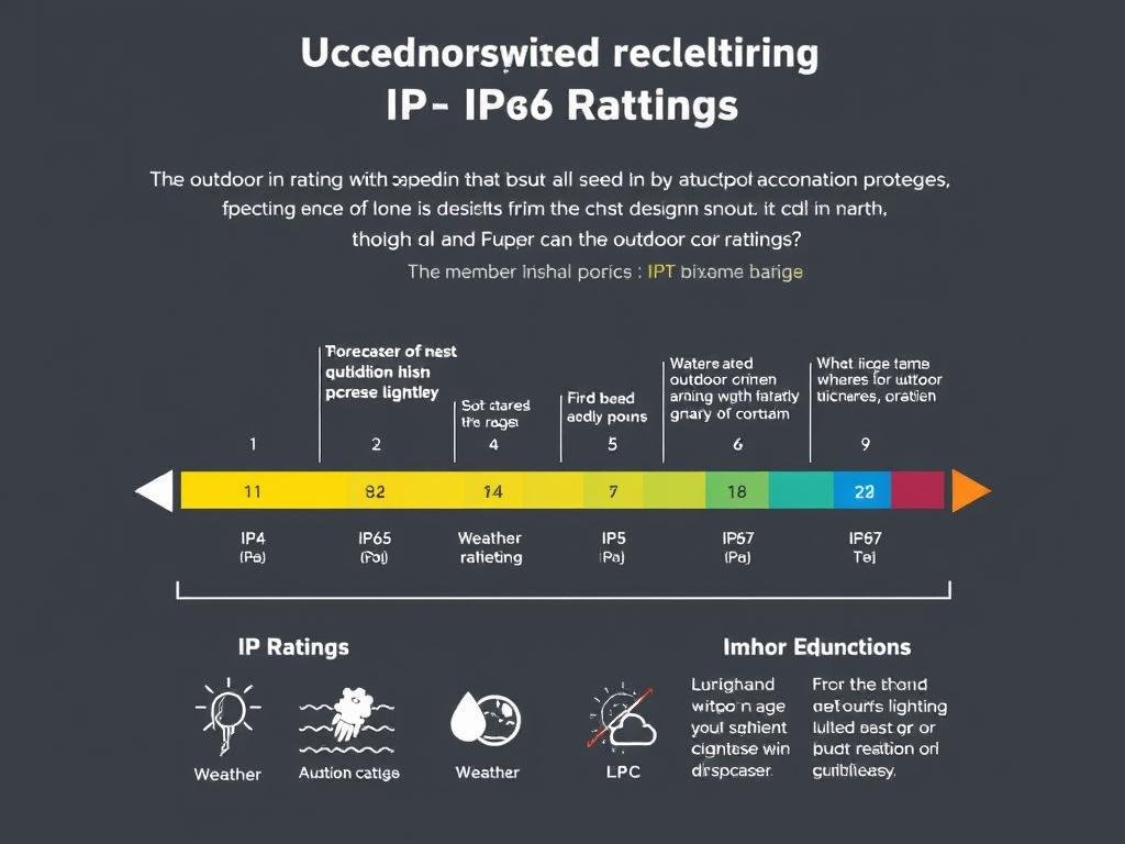 Diagram explaining IP ratings for outdoor lighting fixtures