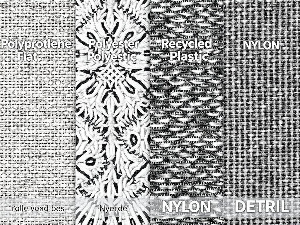 Different outdoor rug materials displayed side by side showing texture differences