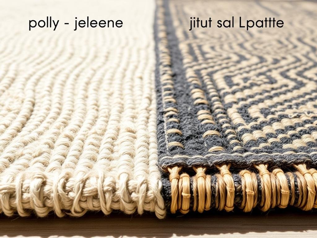 Different outdoor rug materials displayed side by side showing texture differences