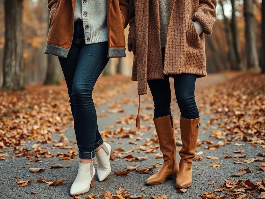 Fall and winter outfits with off white shoes