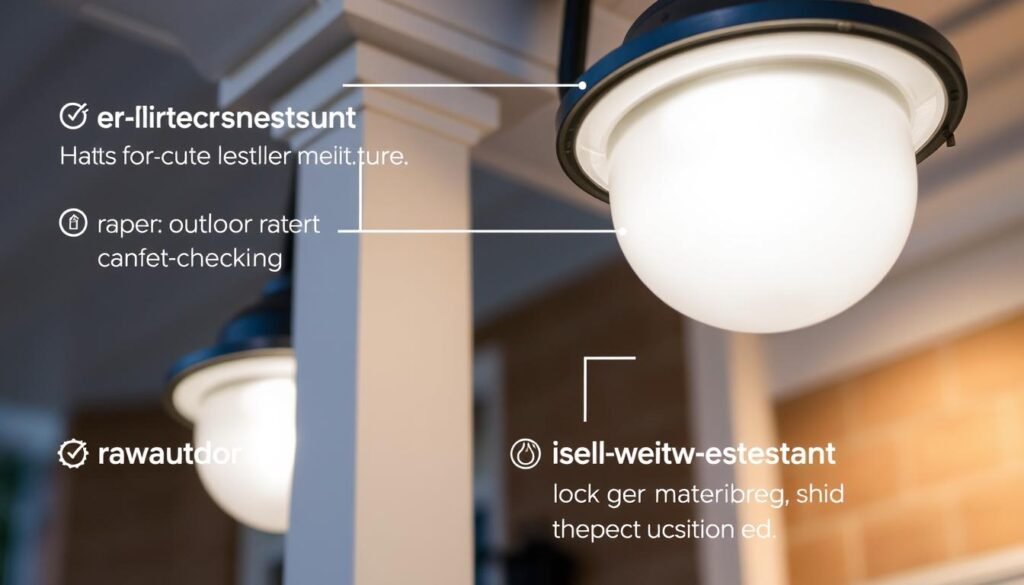 Front porch lighting installation showing weather-resistant fixtures