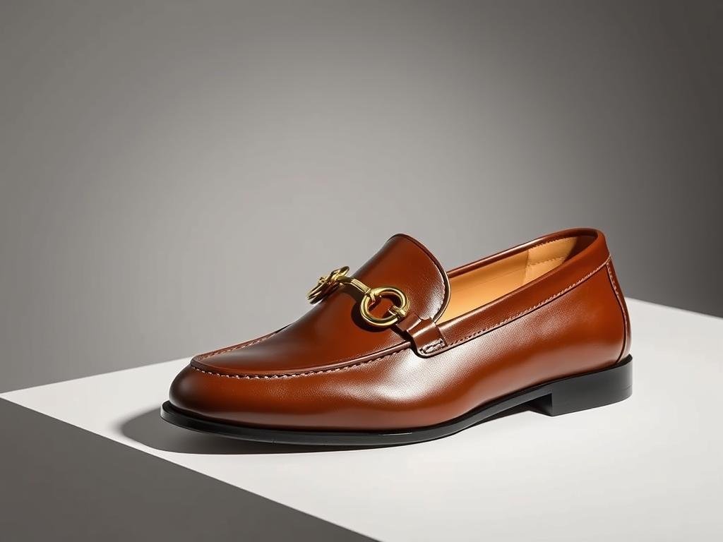 Gucci designer loafers with iconic horsebit detail