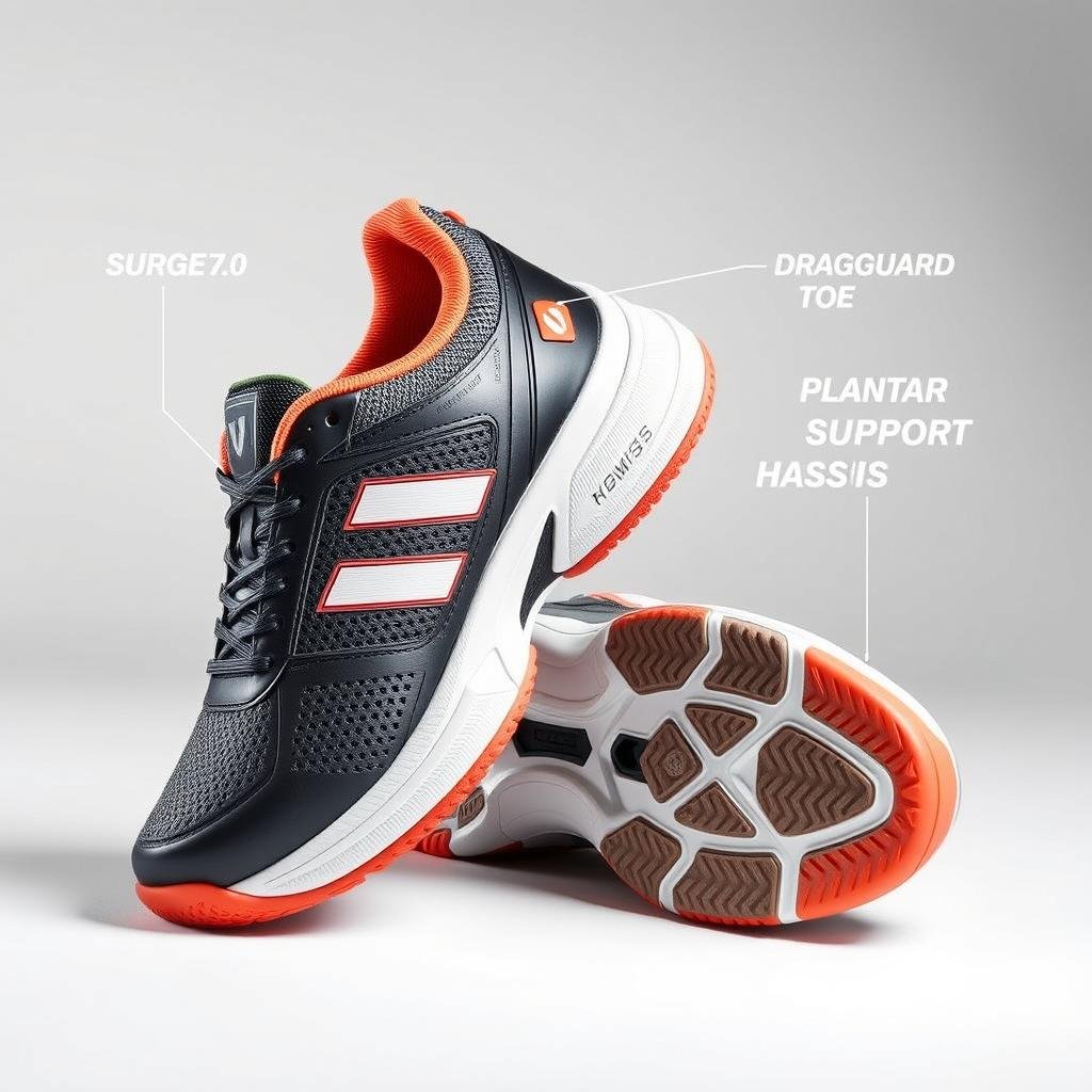 K-Swiss Hypercourt tennis shoes showing Surge 7.0 cushioning technology