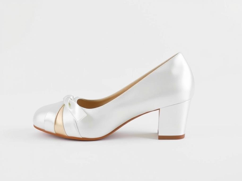 Low platform block heel bridal shoes