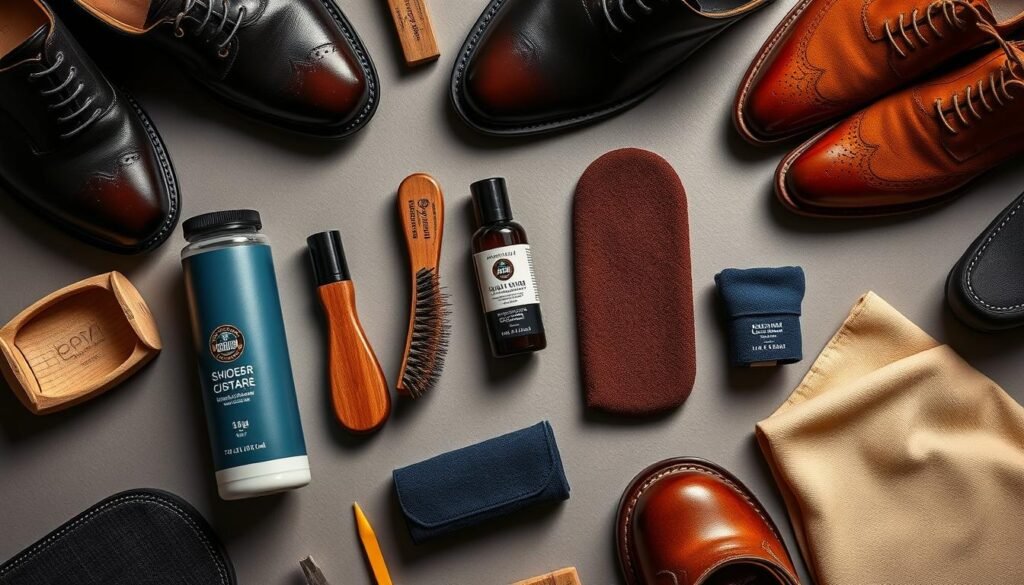 Luxury shoe care products and maintenance tools for designer footwear
