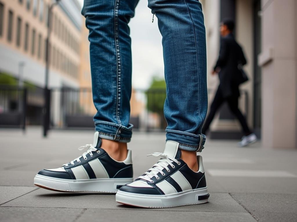 Maison Mihara Yasuhiro sneakers styled for everyday casual wear with jeans and a t-shirt