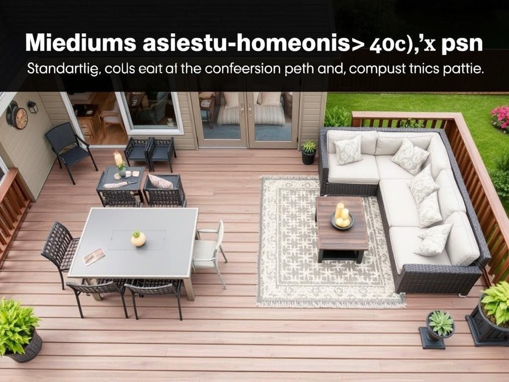 Medium-sized patio with dining set and conversation area creating multiple functional zones