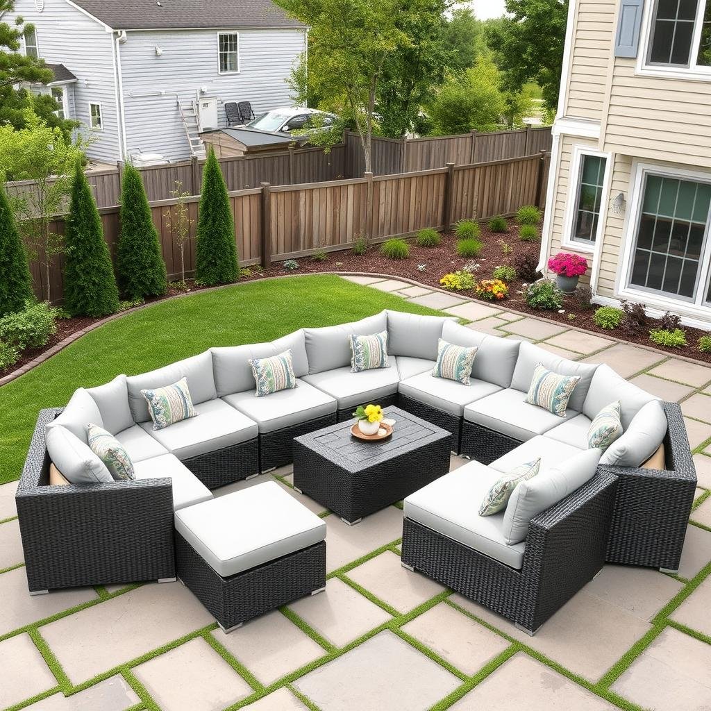 Modular outdoor sectional that can be rearranged in multiple configurations