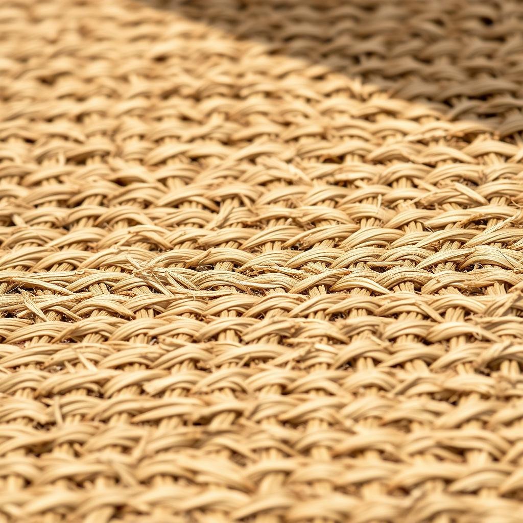 Natural fiber jute outdoor rug with textured weave pattern