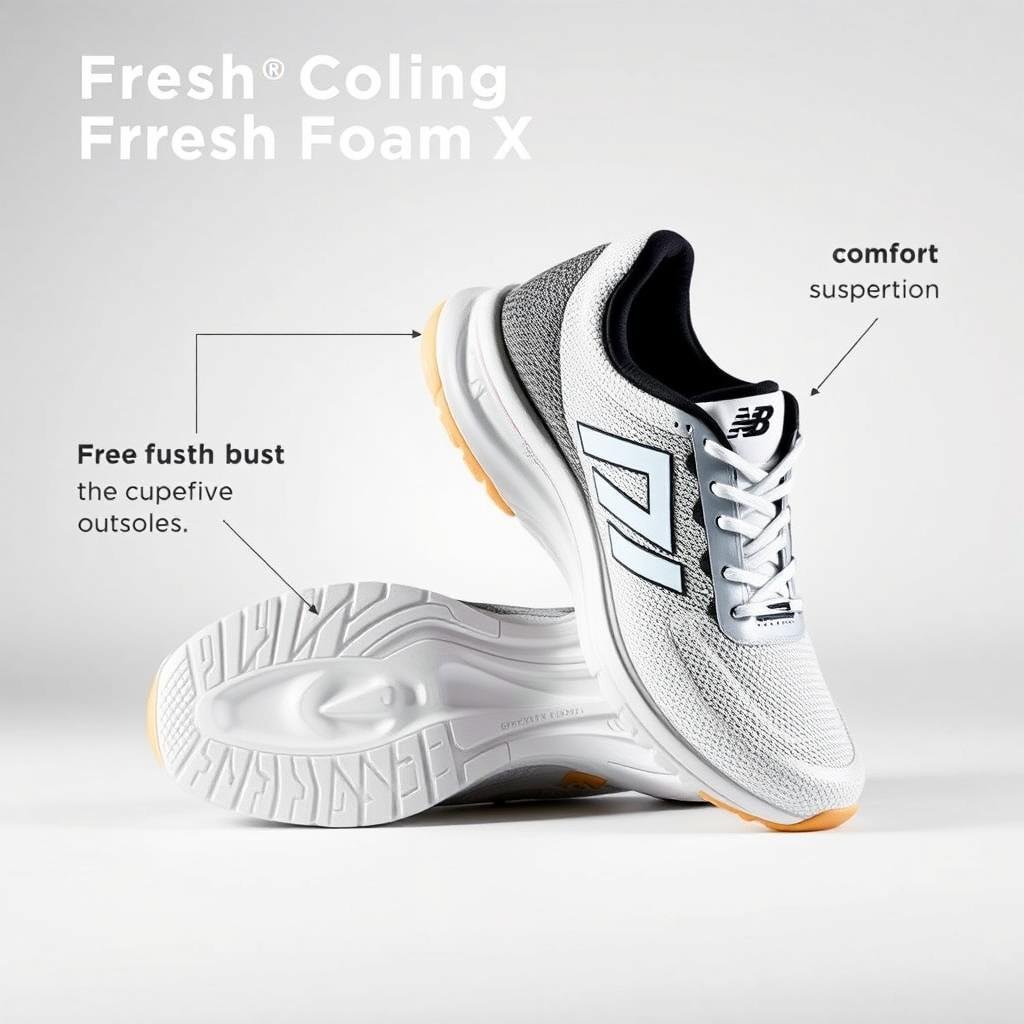 New Balance Fresh Foam tennis shoes highlighting cushioning technology