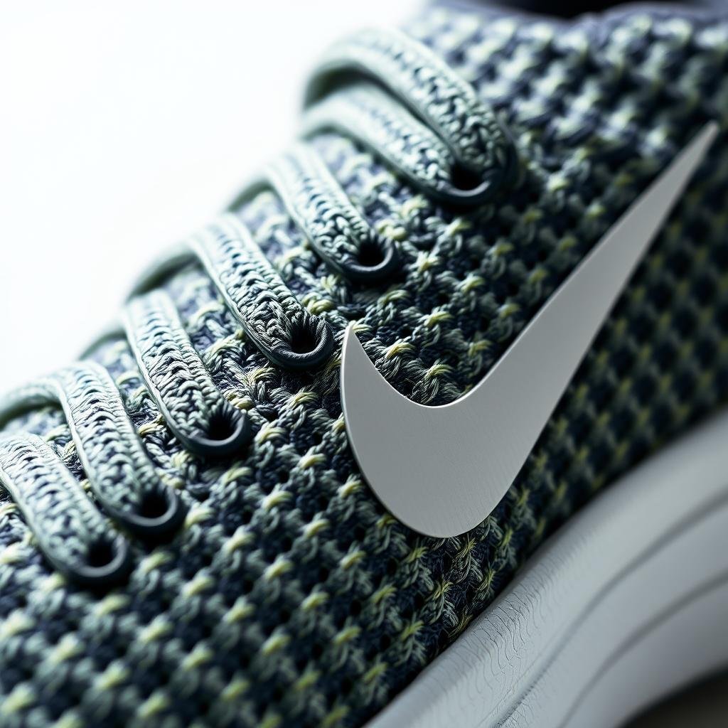 Nike Flyknit upper showing the detailed knit pattern and structure