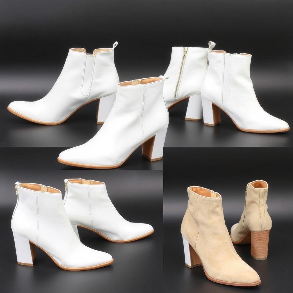 Off white ankle boots in leather and suede finishes