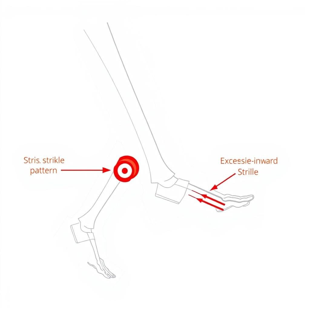 Overpronation running pattern requiring Brooks stability shoes